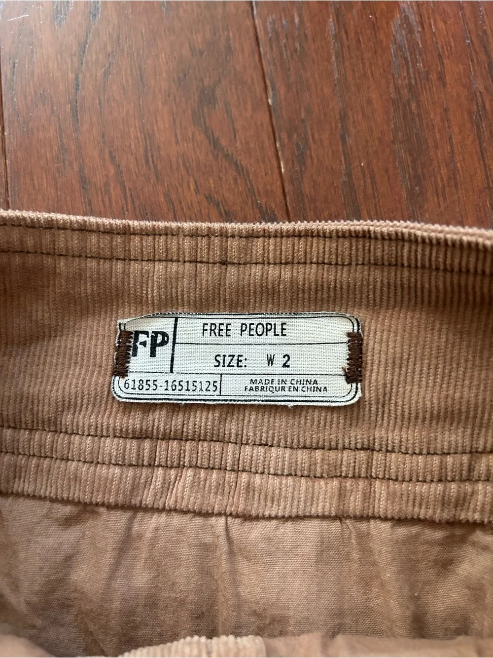 Free People Come A Little Closer Corduroy Button Front Mini Skirt W2 brown